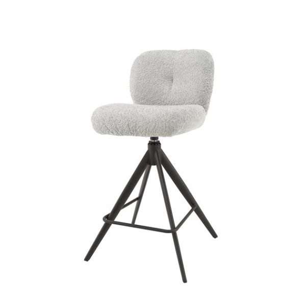 Barstoel comfort draaibaar VPE2 / Boucle zilverkleurig