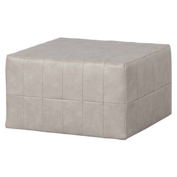 Patchwork Poef Leerlook Naturel