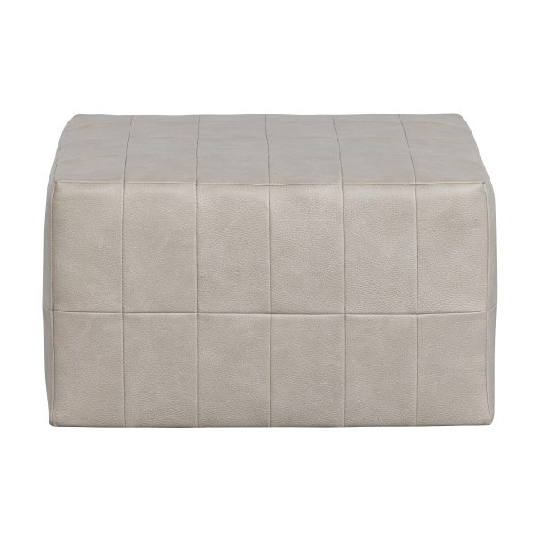 Patchwork Poef Leerlook Naturel
