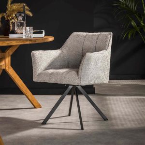 Armstoel raster draaibaar VPE2 / Boucle zilverkleurig
