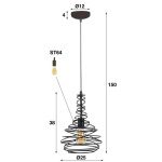 Hanglamp 1x 25 kegel spinn / Zwart