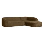 Sloping Hoekbank Rechts Structure Velvet Brass
