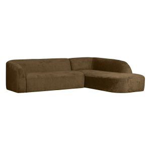 Sloping Hoekbank Rechts Structure Velvet Brass