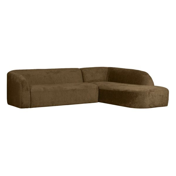 Sloping Hoekbank Rechts Structure Velvet Brass