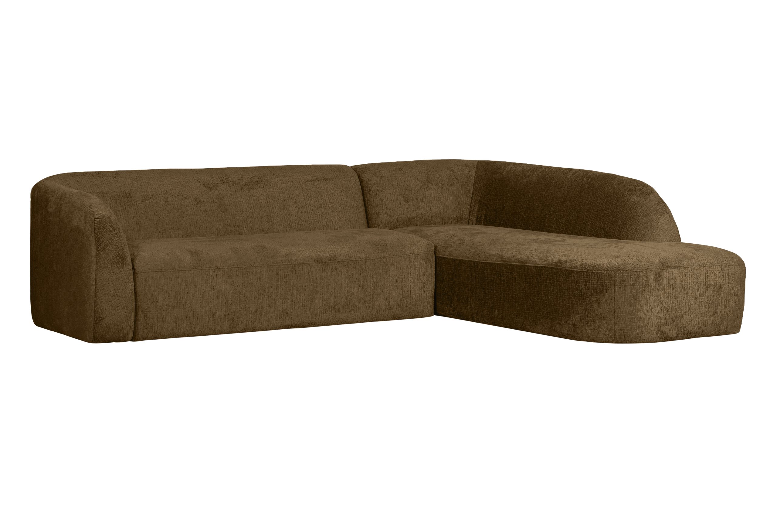 Sloping Hoekbank Rechts Structure Velvet Brass