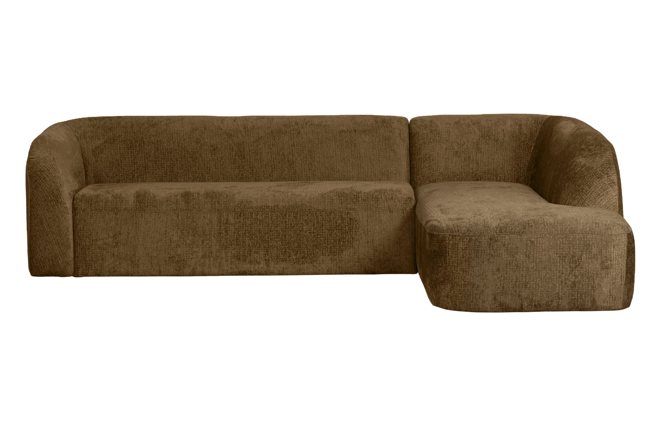 Sloping Hoekbank Rechts Structure Velvet Brass