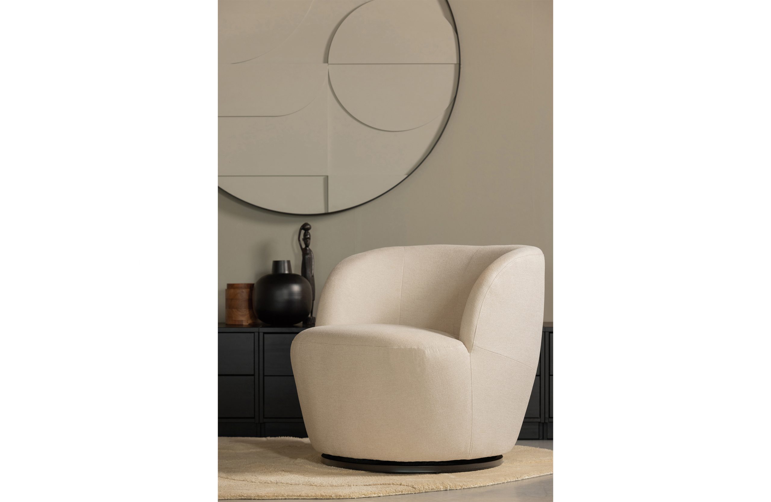 Serra Draaifauteuil Geweven Stof Off White