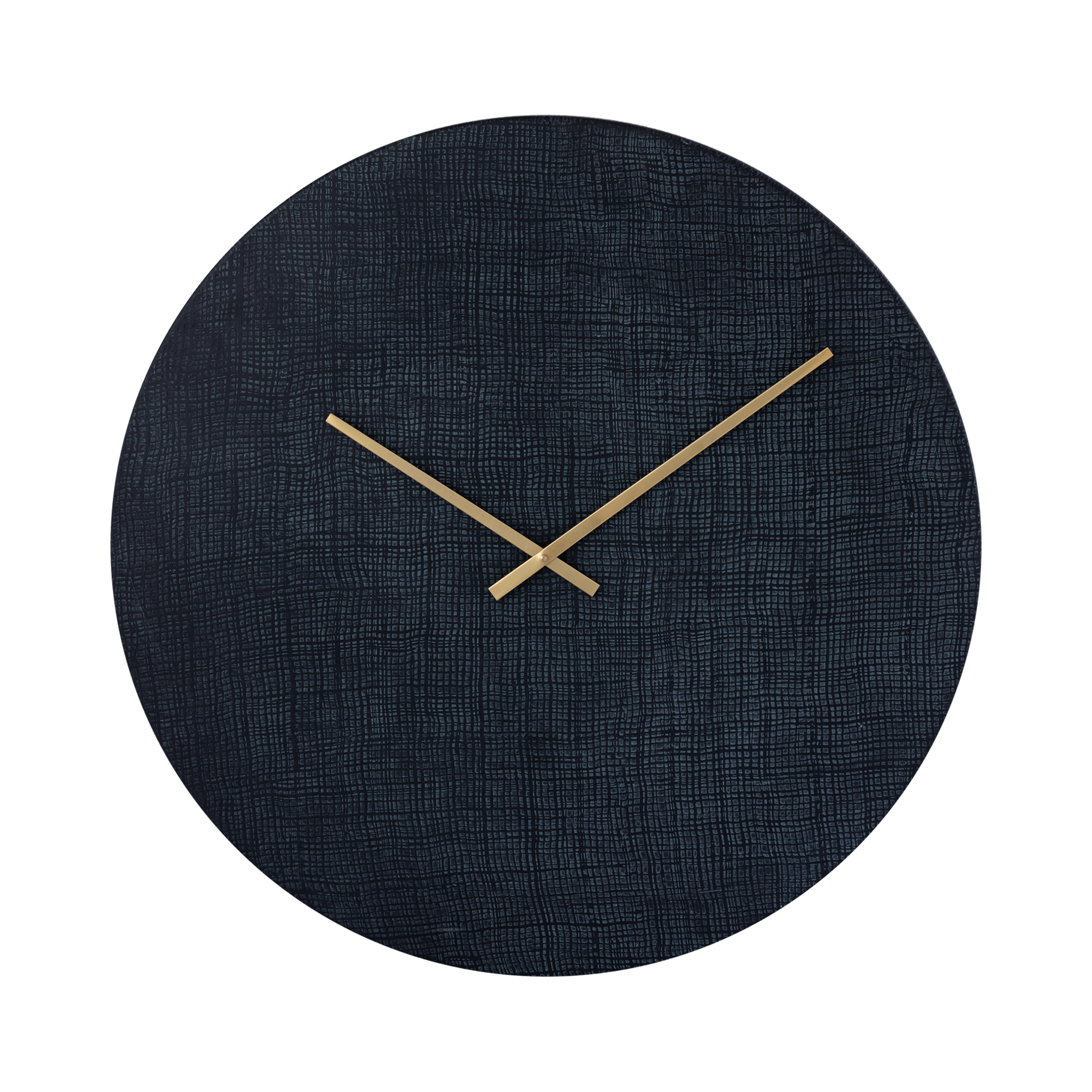 Klok Emmett Black iron round clock square texture L