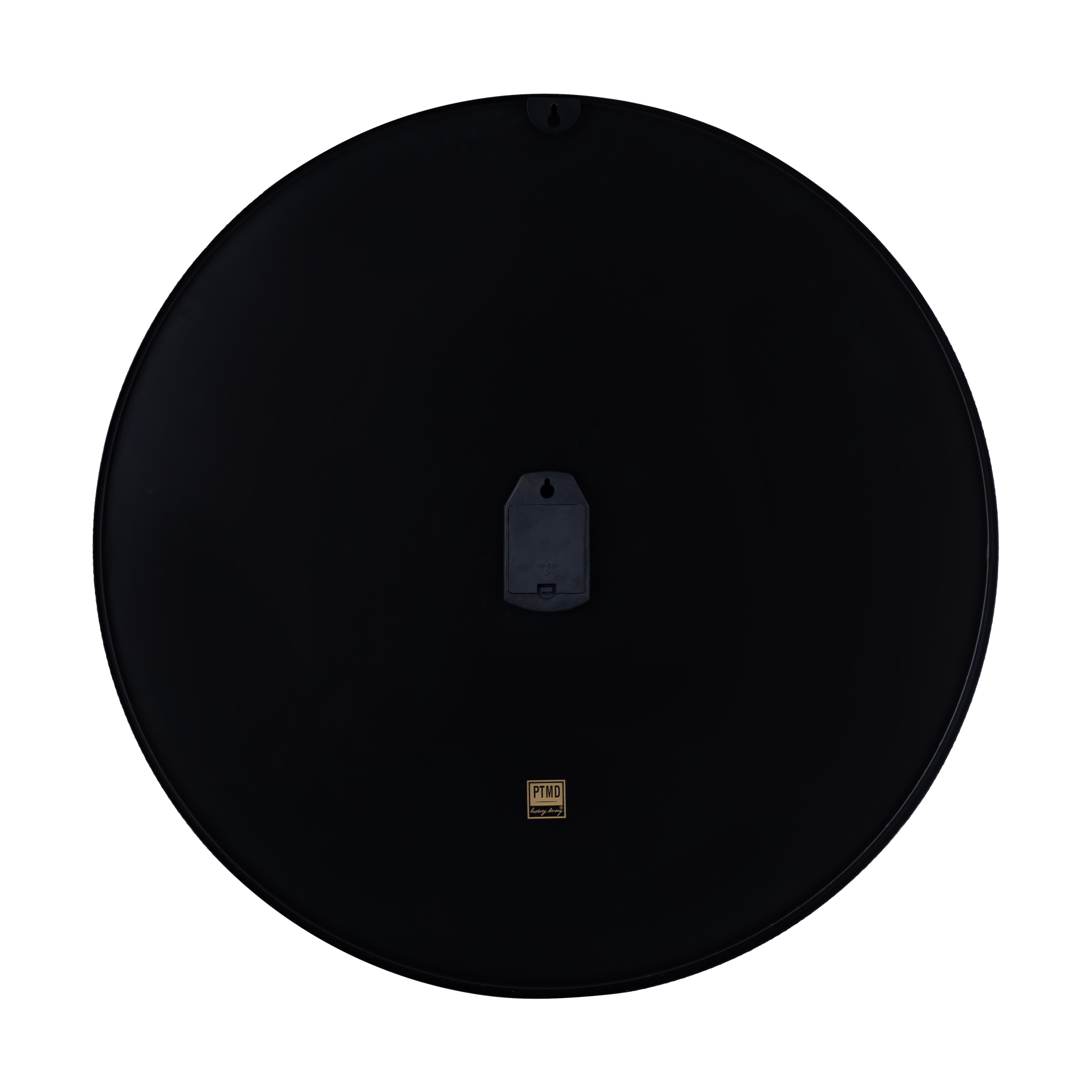 Klok Emmett Black iron round clock square texture L