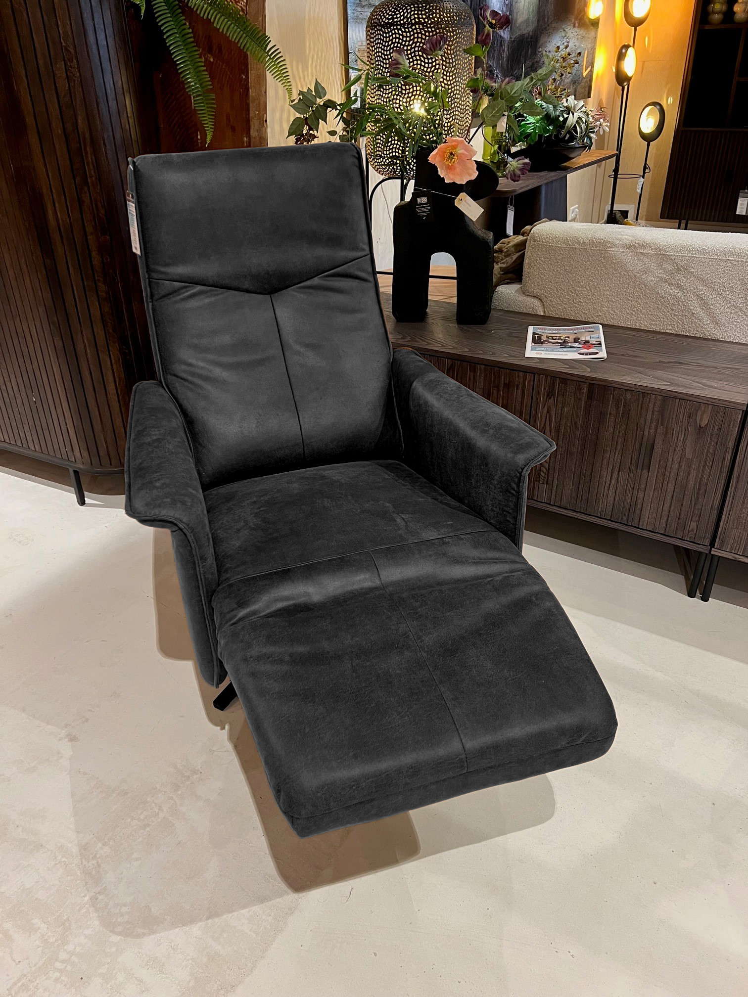 Relaxfauteuil Mick Kunstleer Antraciet