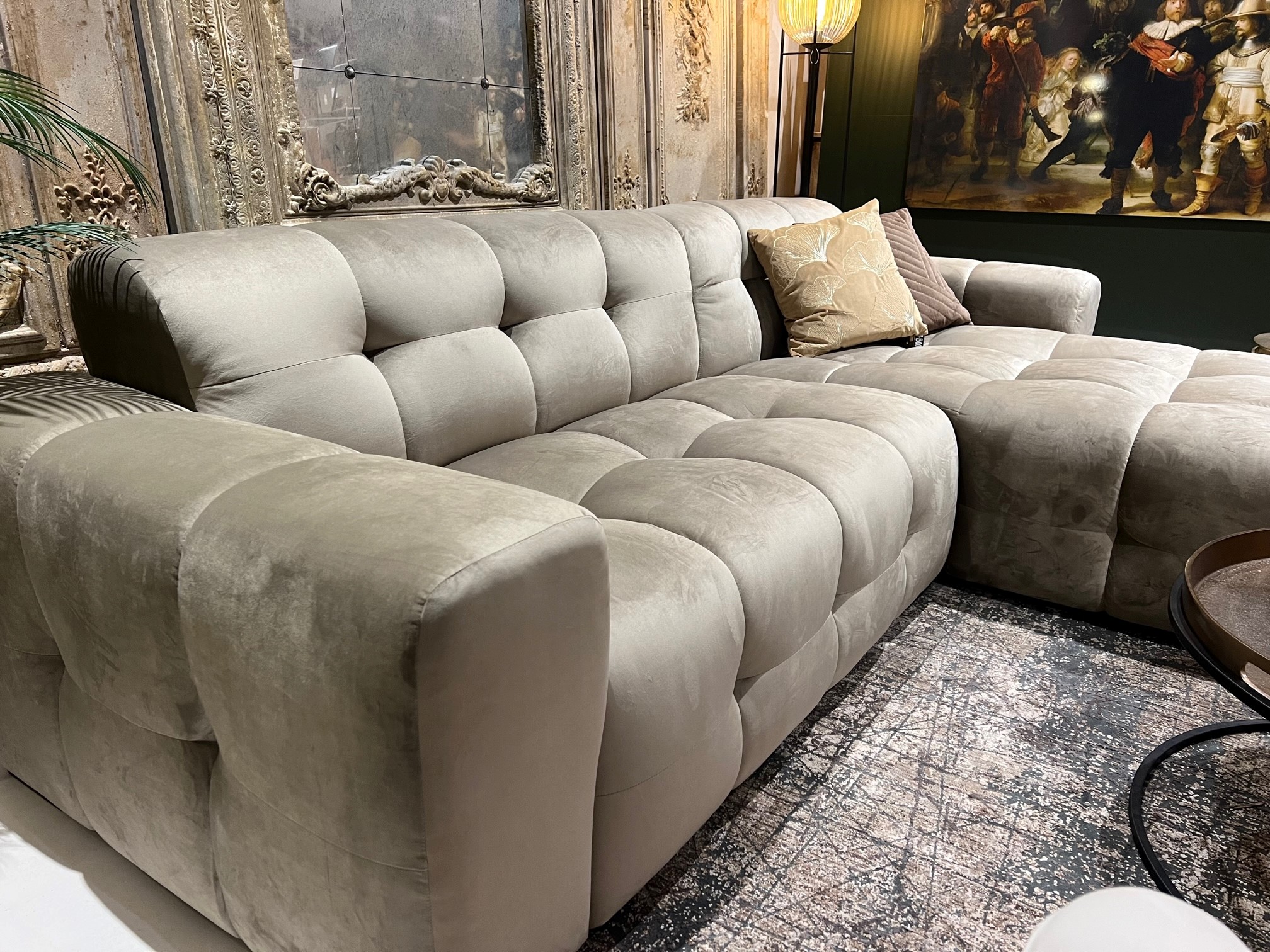 Loungebank Quatro Velvet Taupe Rechts