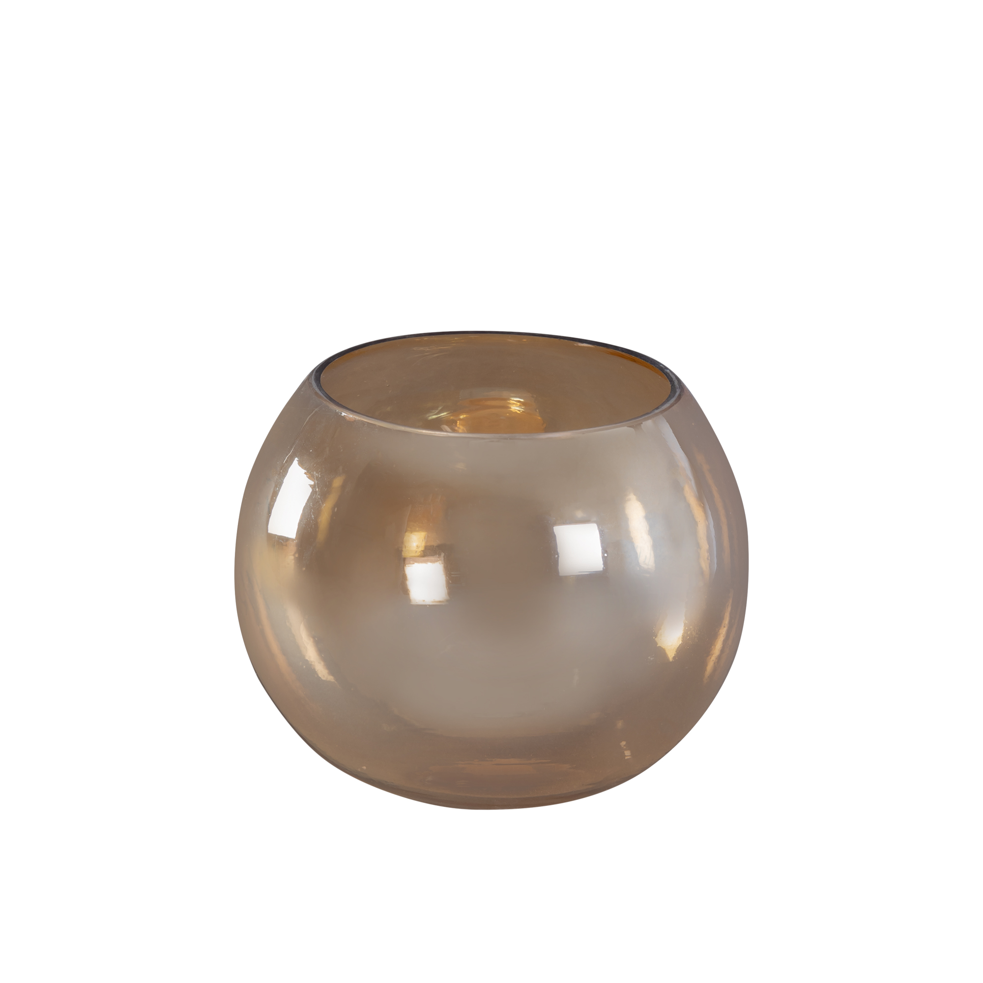 Theelicht Lenore Goud luster glas rond