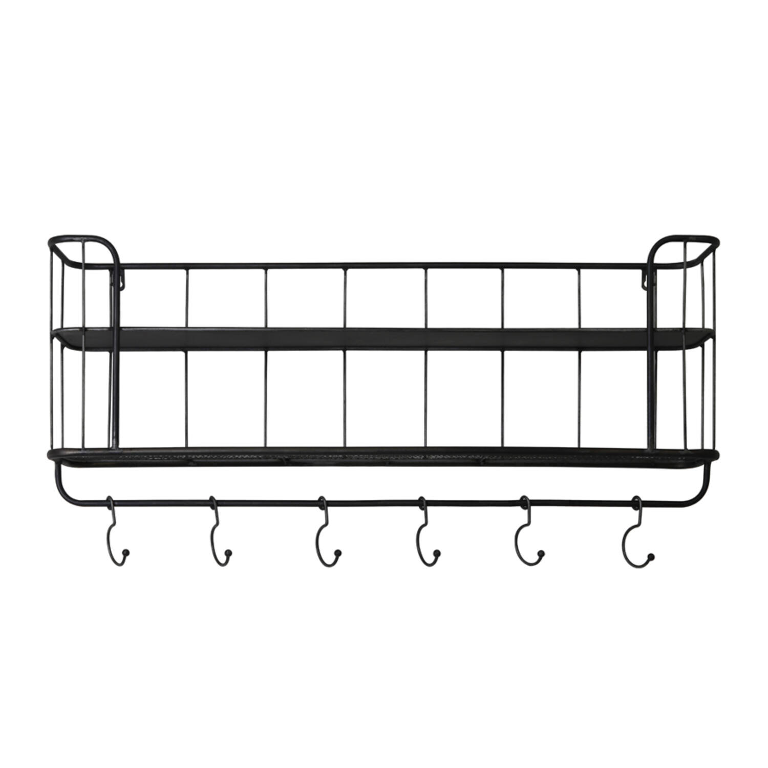 Kapstok 6 haaks 80x16x20 cm VELASCO zwart