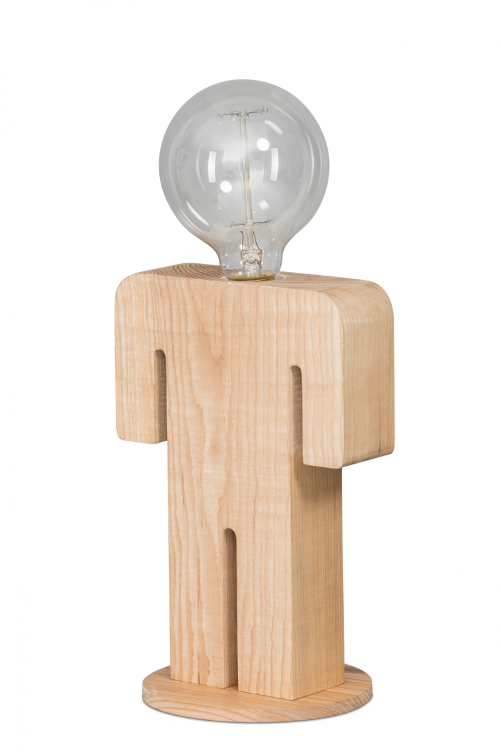 Tafellamp Adam Wood Man 24cm 1x E27 Hout
