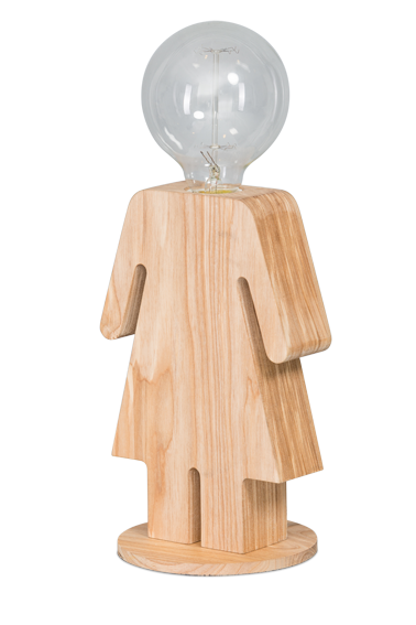 Tafellamp Eve Wood Vrouw 24cm 1x E27 Hout
