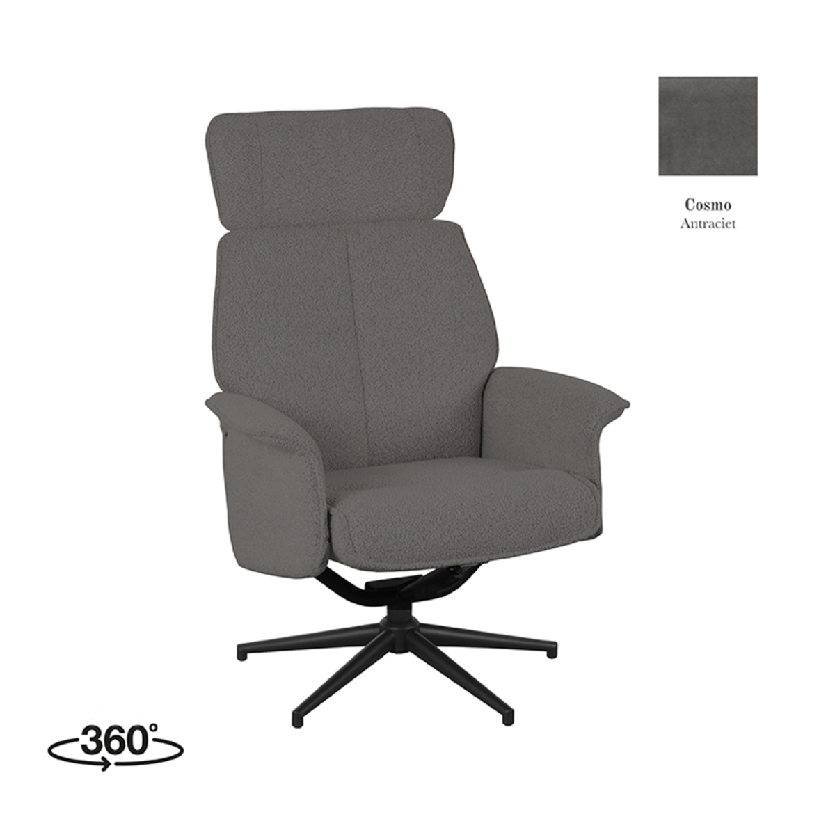 Fauteuil Verdal - Antraciet - Cosmo