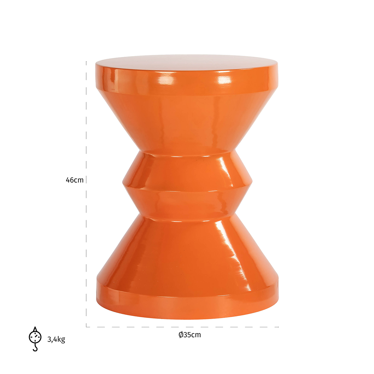 Bijzettafel Diablo oranje 35Ø ()