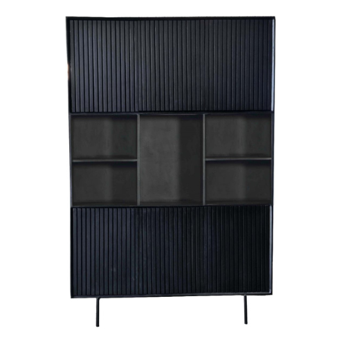 Vakkenkast XL Madison  135 cm Zwart