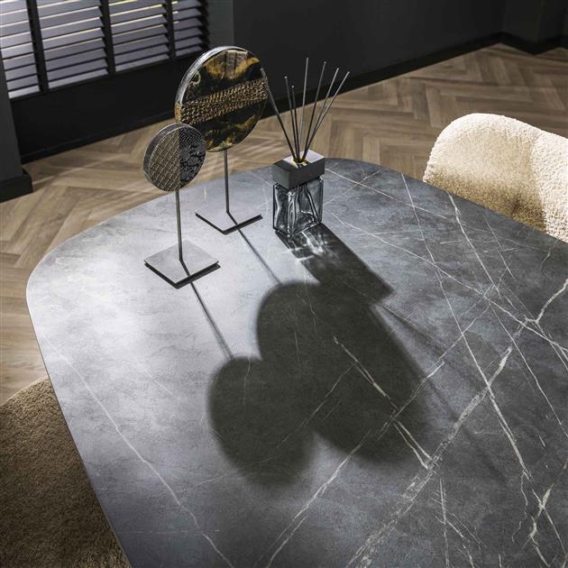 Eetkamertafel 215 deens ovaal / 3D Melamine slate stone