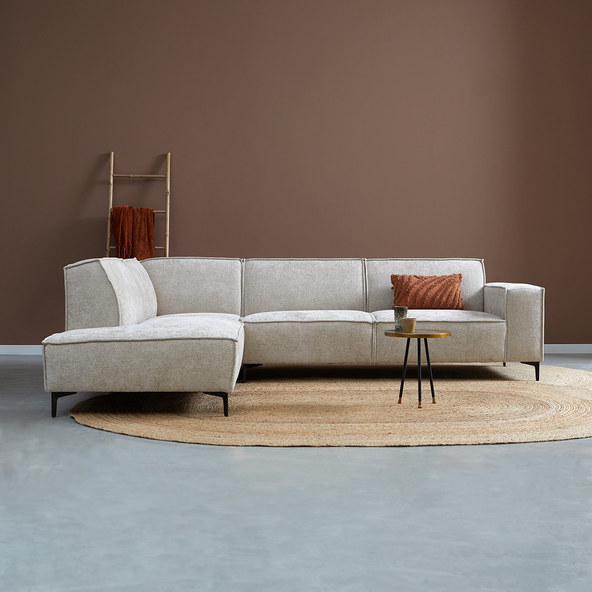 Hoekbank river Links Beige