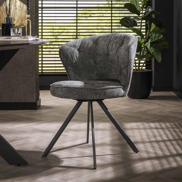 Stoel halfronde rug spring VPE2 / Polo stof antraciet