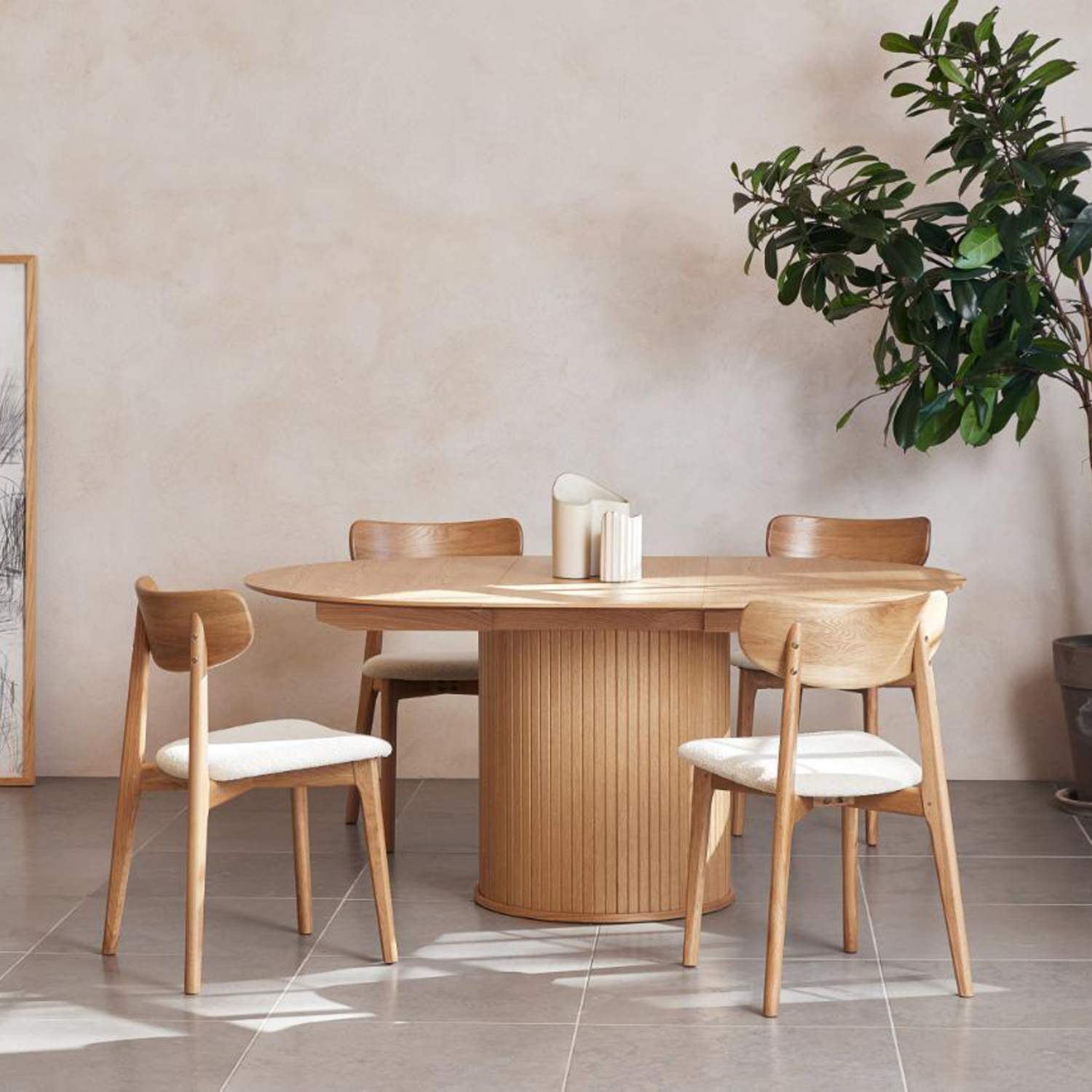 Uitschuifbare eettafel Nola 120/167cm Naturel