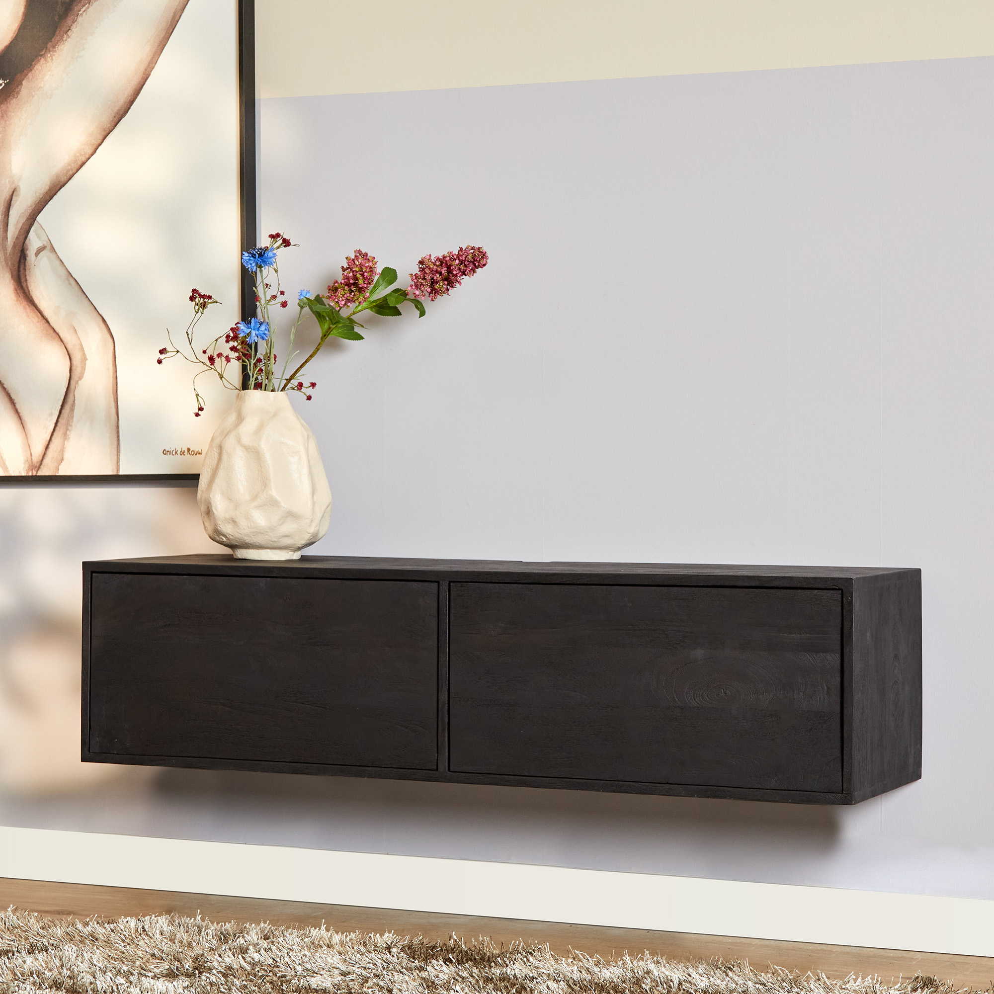 Zwevend tv meubel Vision Black  120 cm