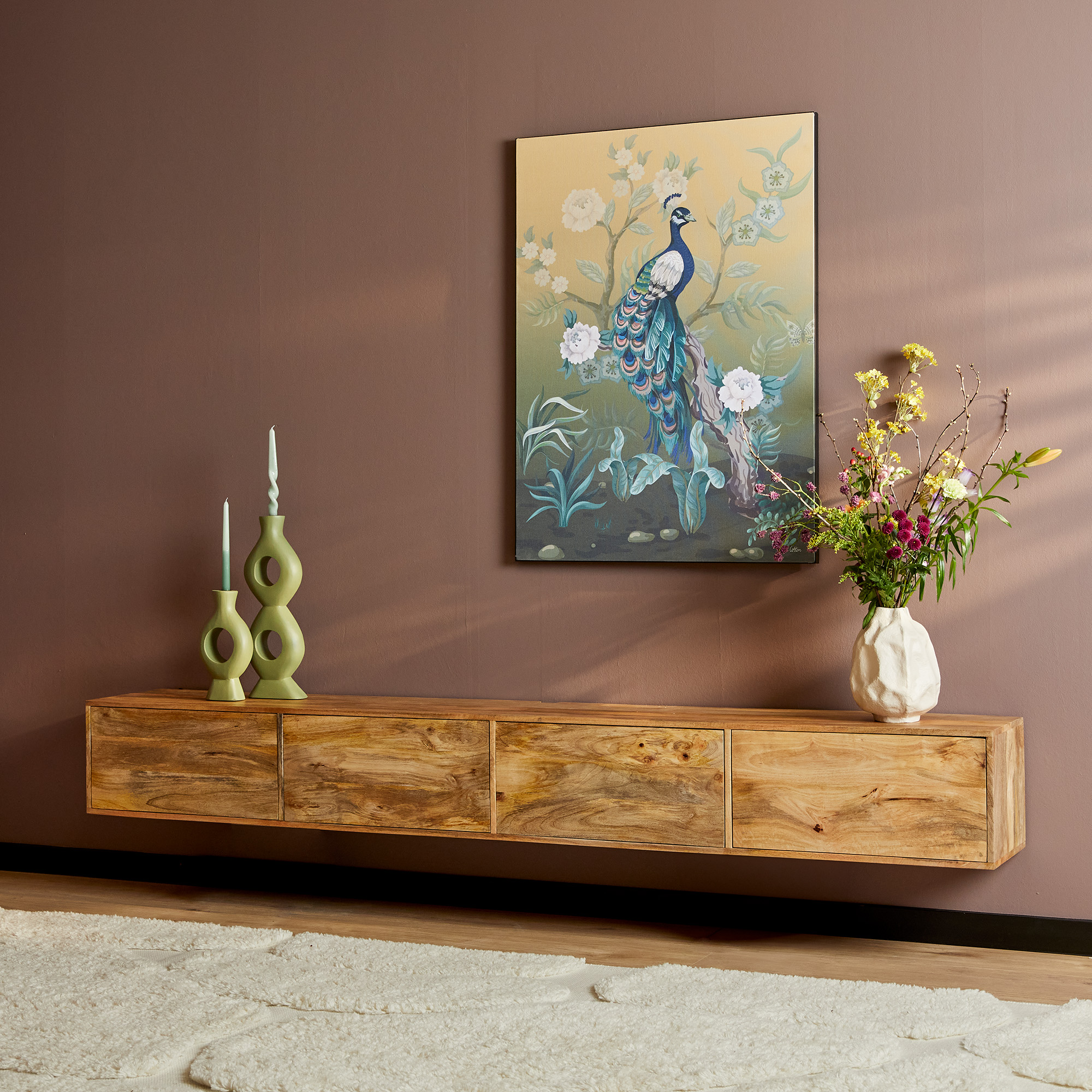 Zwevend tv meubel Vision Naturel 240 cm