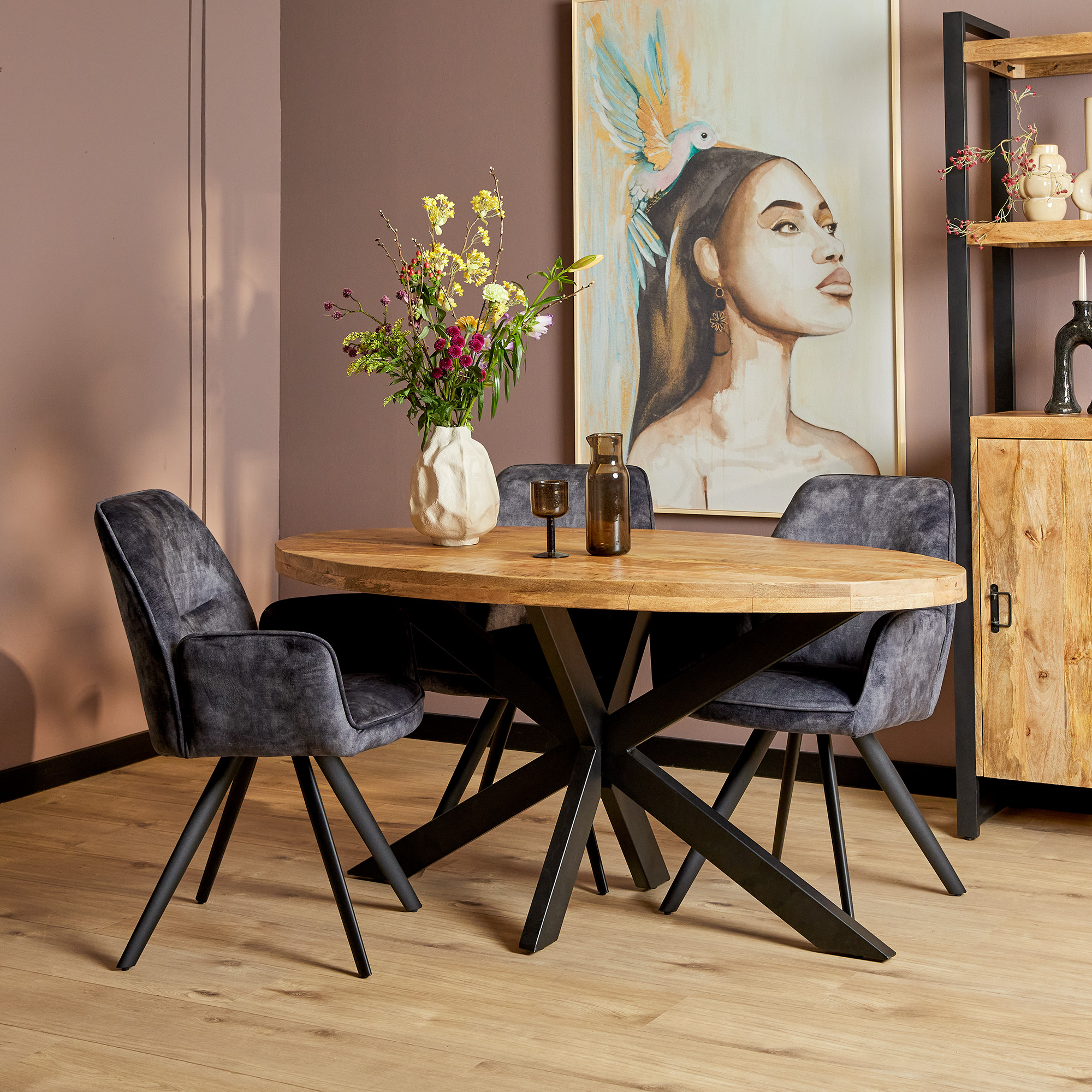 Eetkamertafel Denver Ovaal Mangohout 180