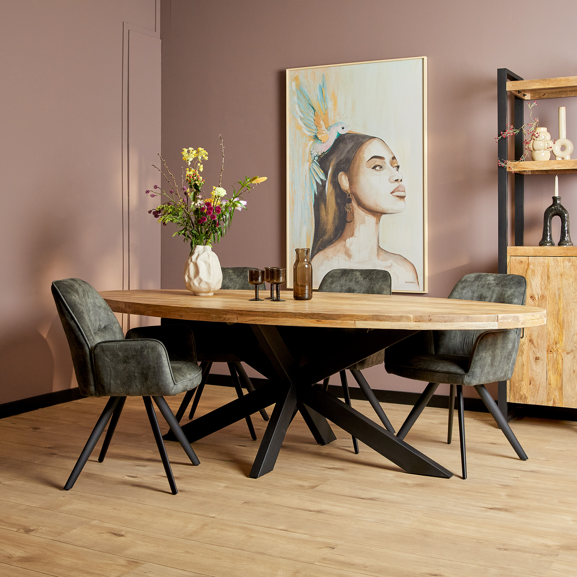 Eetkamertafel Denver Ovaal Mangohout 210