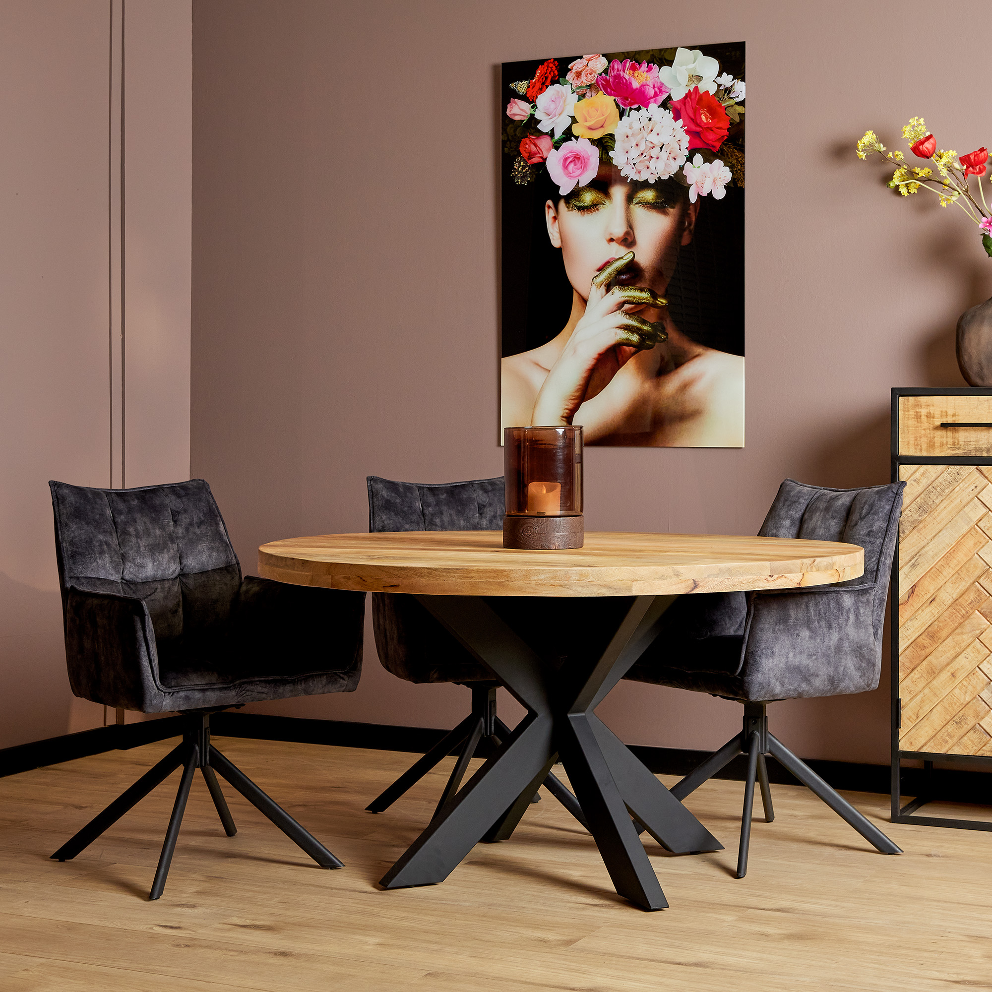 Eetkamertafel Denver Rond Mangohout 140