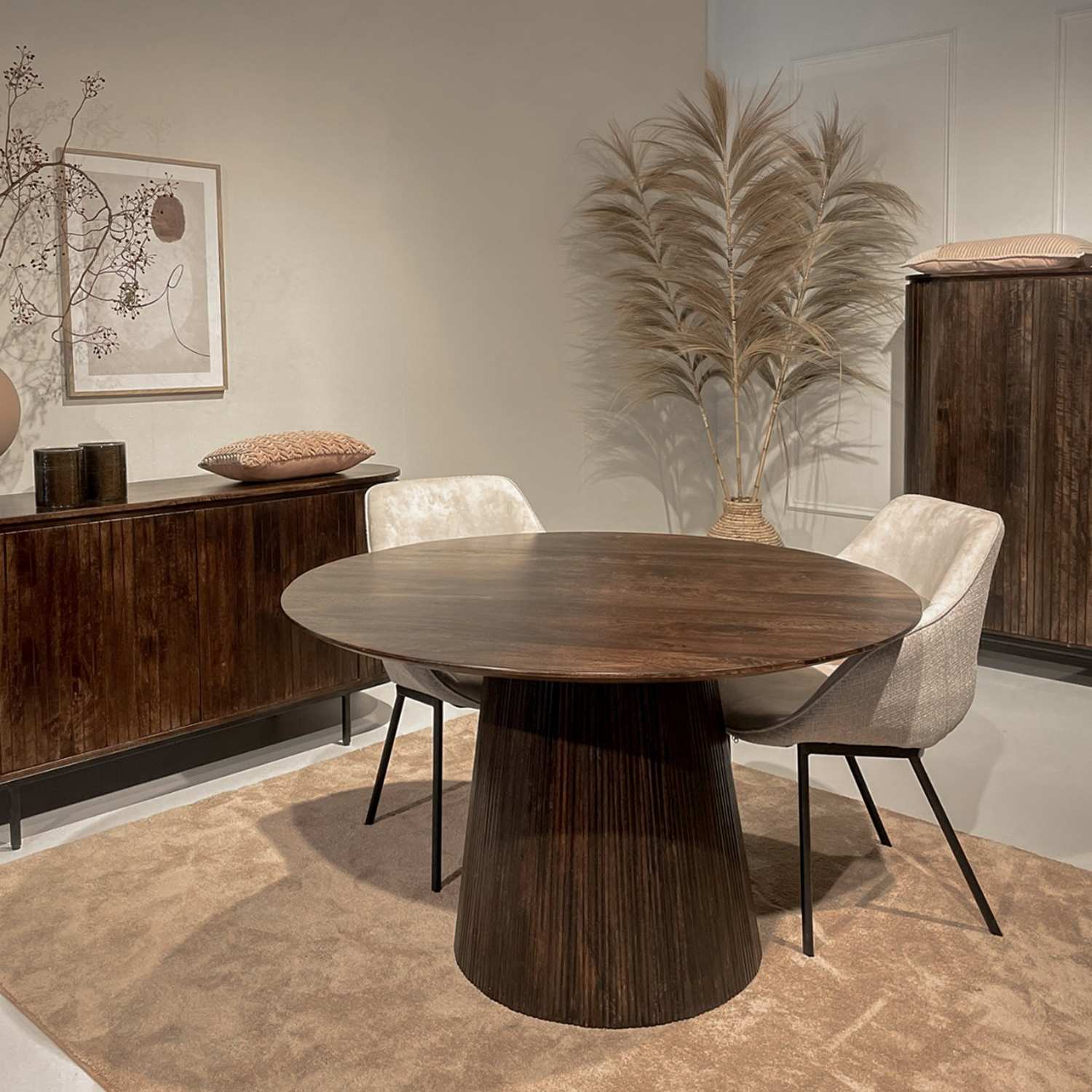 Eettafel Rond Salvator Walnut 130