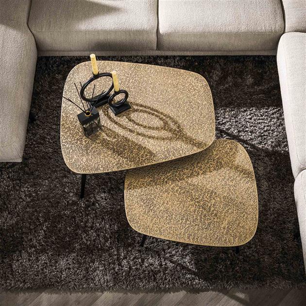 Salontafel set/2 XXL metallic / Brons antiek
