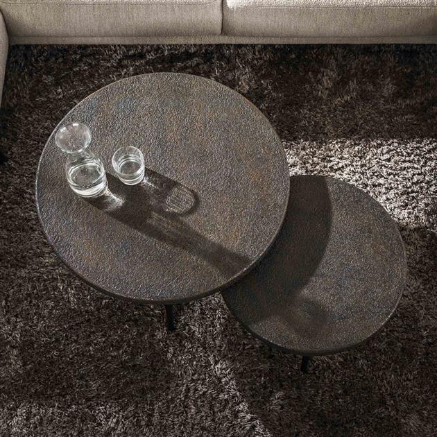 Salontafel set/2 bulky ferro / Ferro metallic