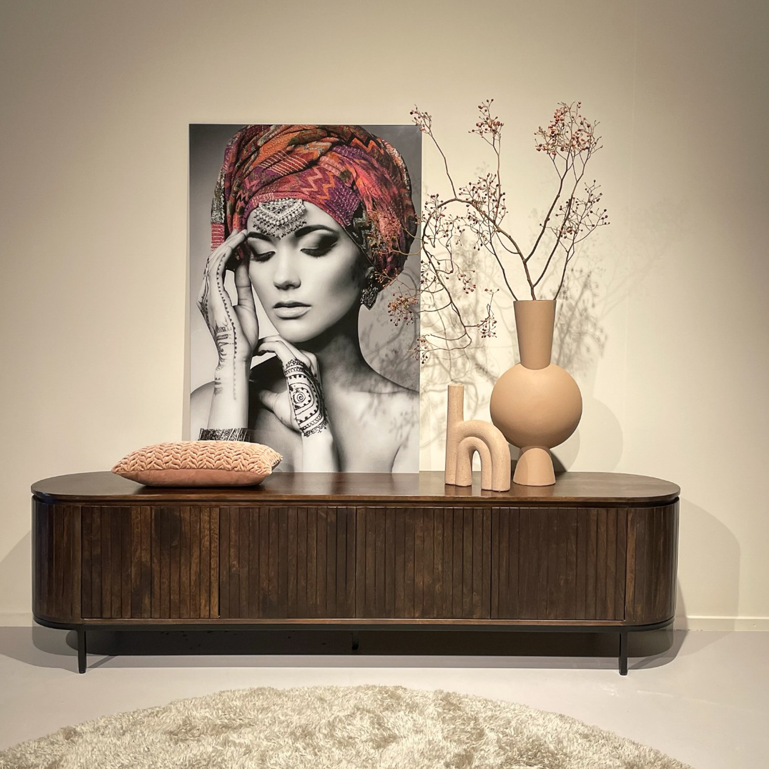 Tv Meubel Noor Walnut 210 cm