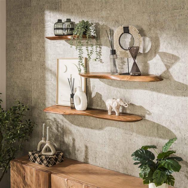 Wandplank 60 organic / Massief acacia naturel