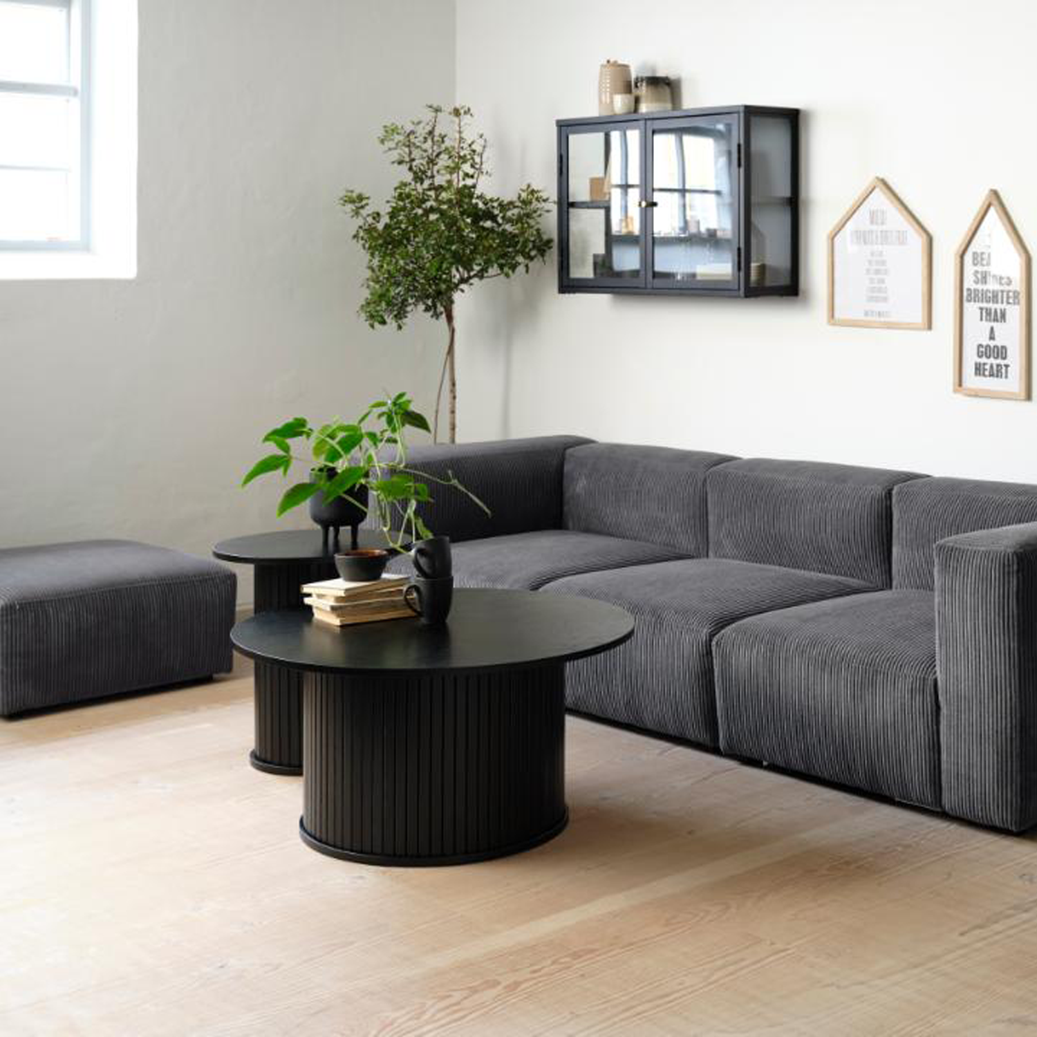 Bijzettafel Nola Rond Zwart