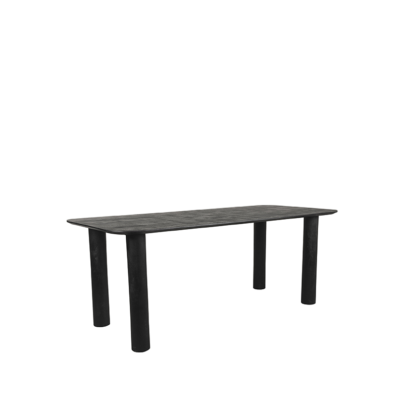 Eetkamertafel Lucy - Zwart - Mangohout - 200x90 cm