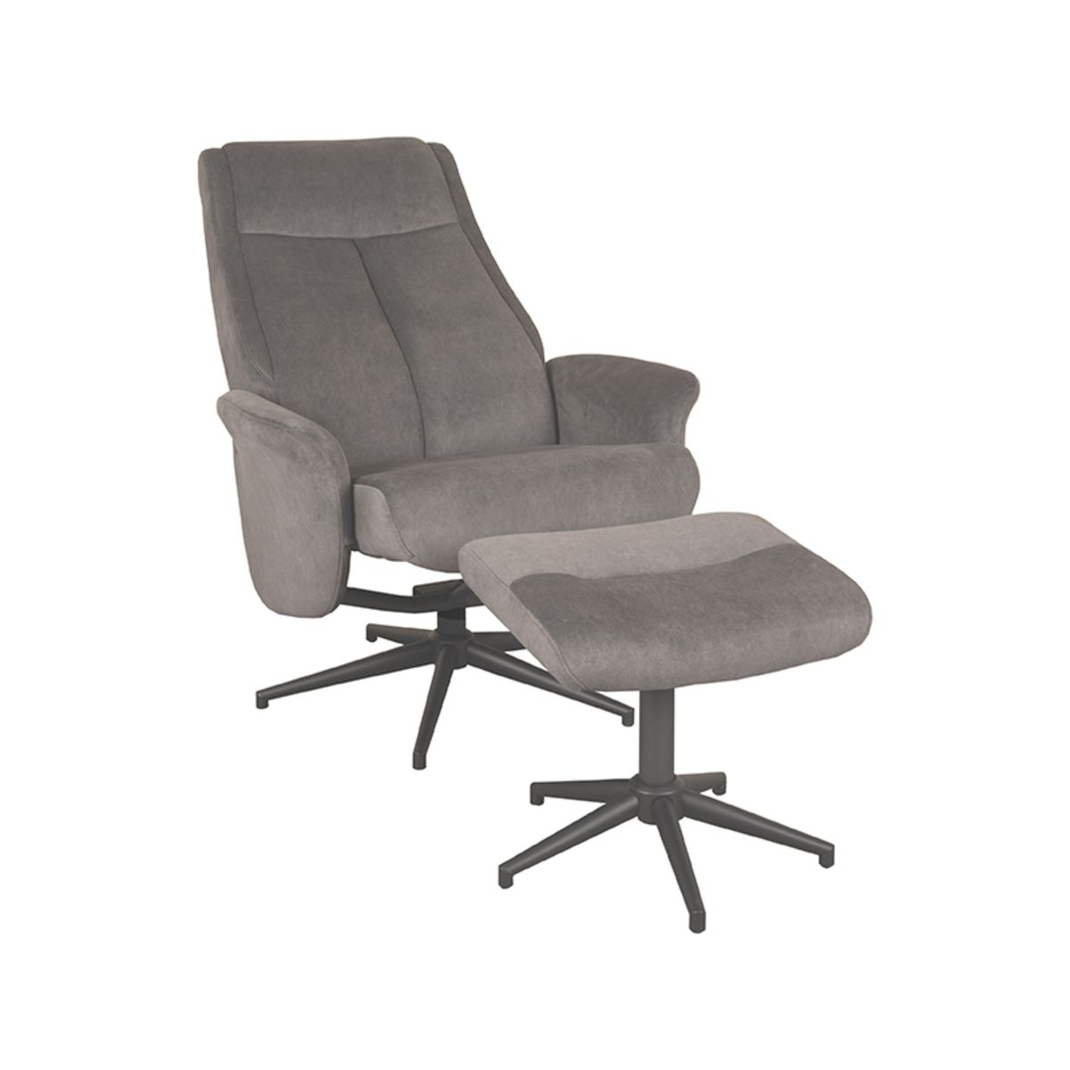 Fauteuil Bergen - Antraciet - Cosmo - Incl. Ottoman
