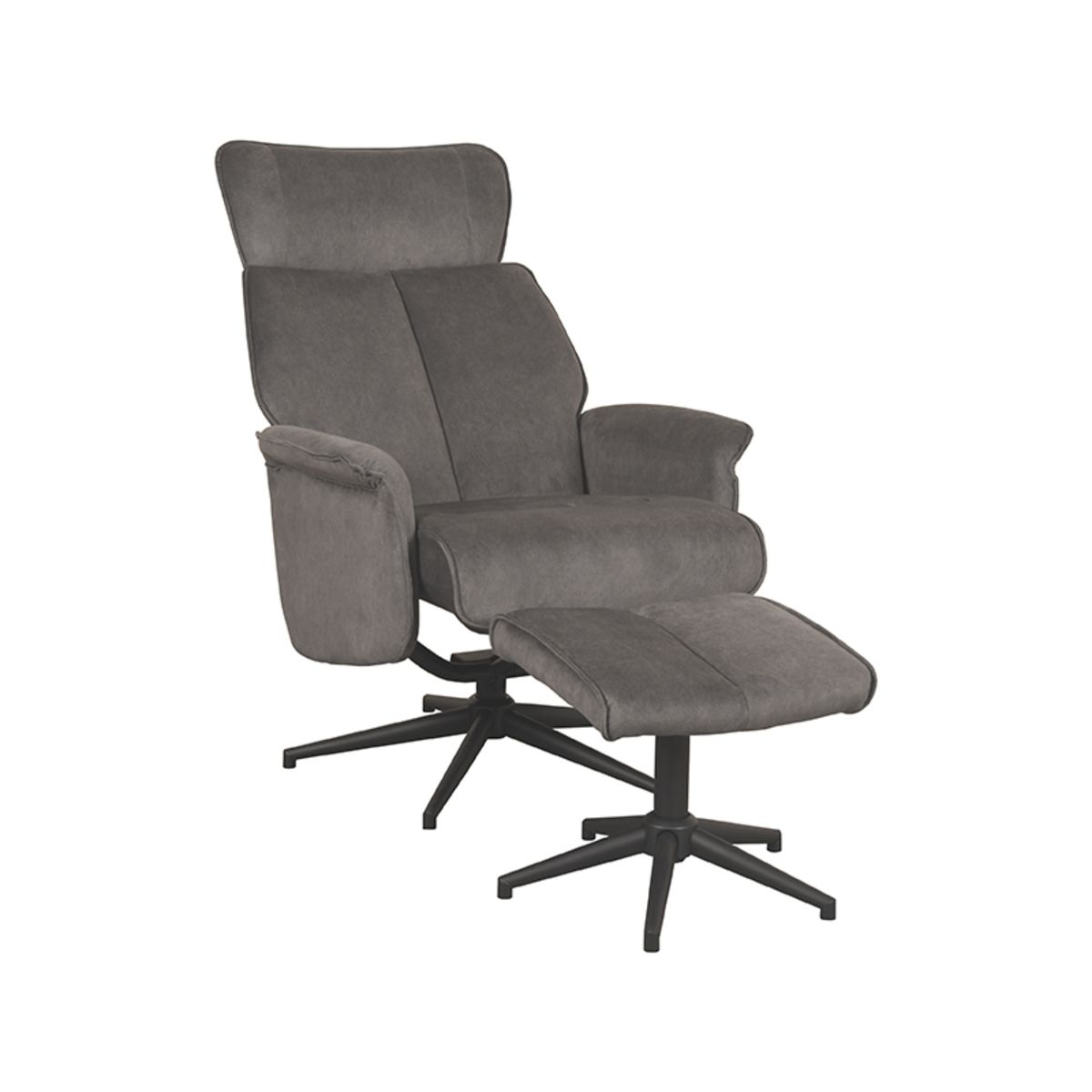Fauteuil Verdal - Antraciet - Cosmo - Incl. Ottoman