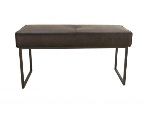 Showroommodel  Eetkamerbankje Fenna Leer 100 cm Antraciet, zelf afhalen