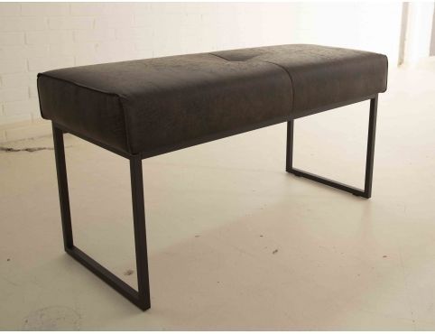 Showroommodel  Eetkamerbankje Fenna Leer 100 cm Antraciet, zelf afhalen