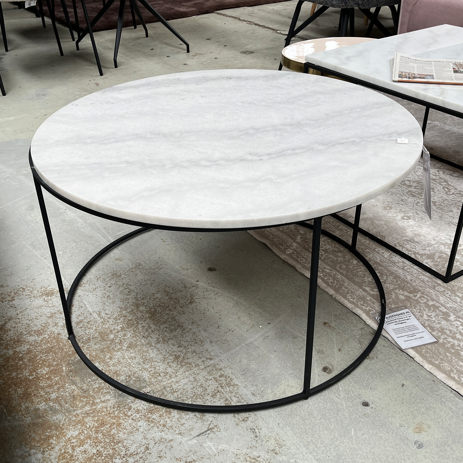 Showroommodel Salontafel Bella Rond Marmer Wit, zelf afhalen