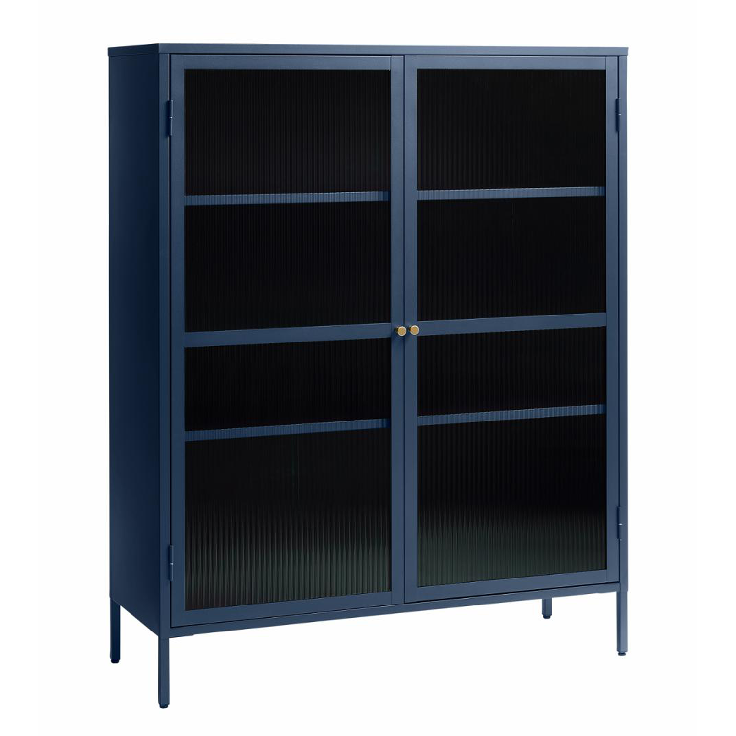 Vitrinekast Bronco Staalblauw H140cm
