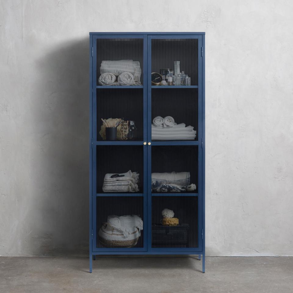 Vitrinekast Bronco Staalblauw H190 cm