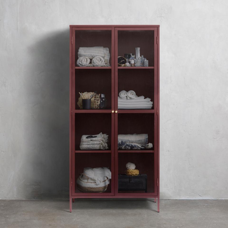 Vitrinekast bronco Wijnrood H190 cm
