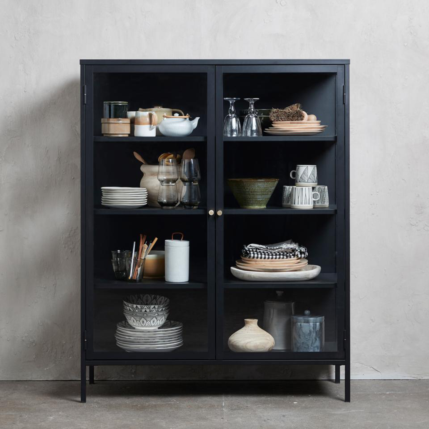 Wandkast Carmel 140 cm Zwart