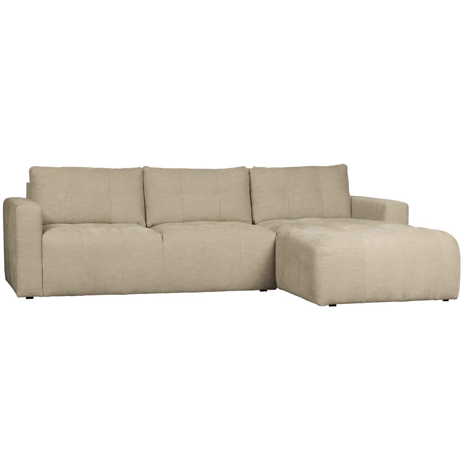 Bar Chaise Longue Geweven Stof Rechts Zand