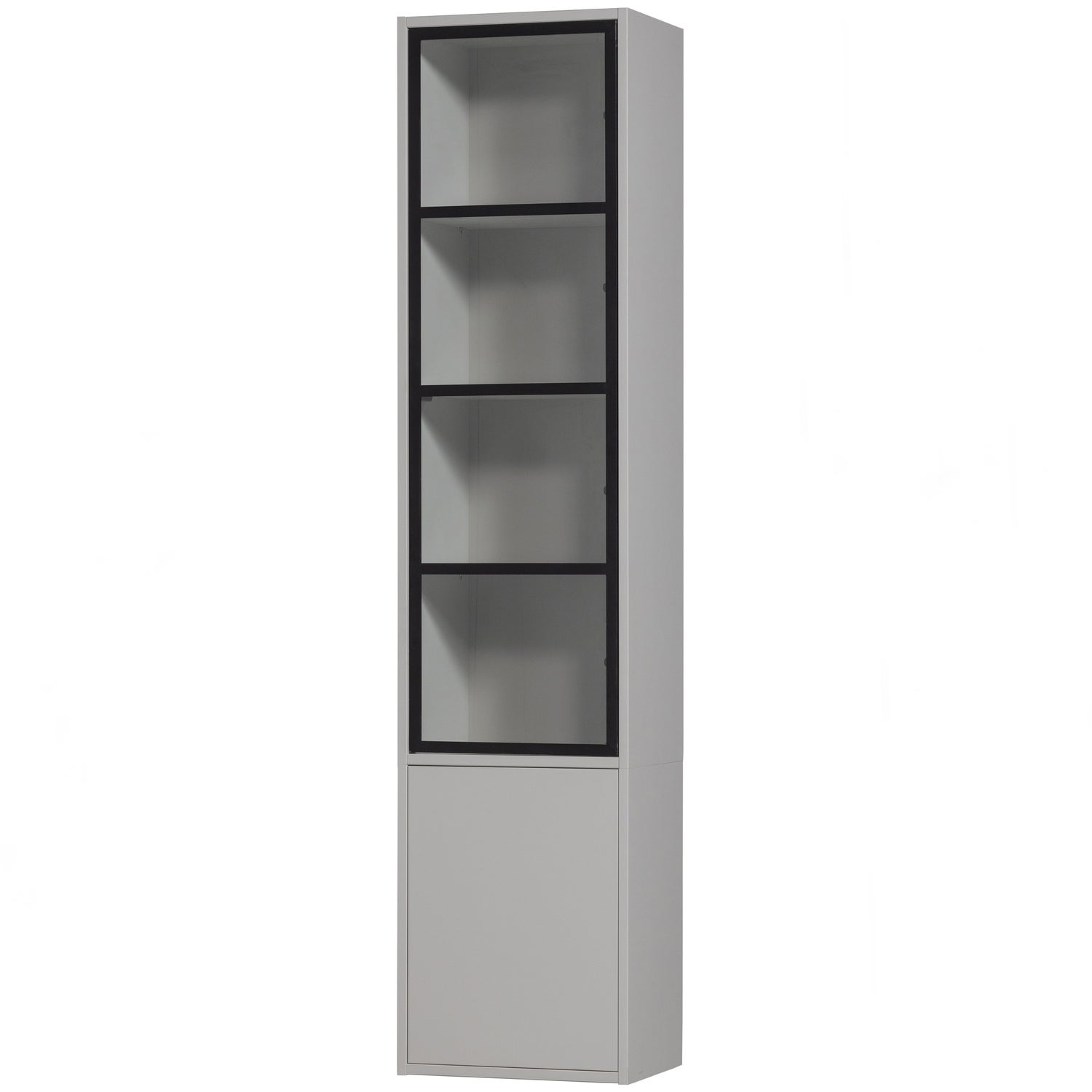 Basic 2-drs Vitrinekast Grenen Mist [fsc]