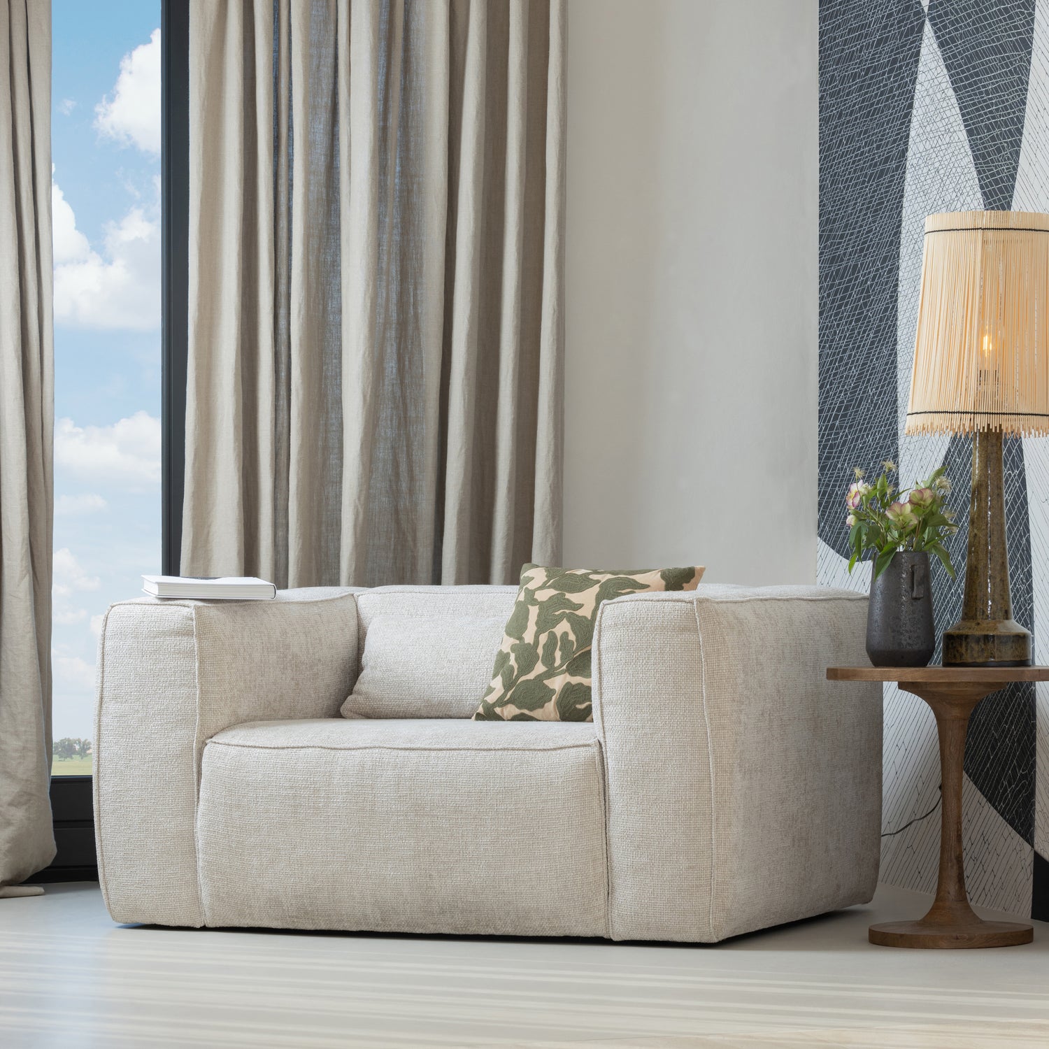 Bean Fauteuil Grove Melange Stof Naturel